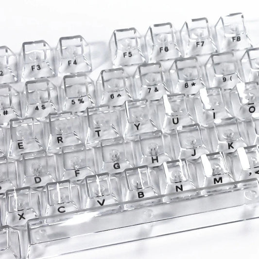 Crystal Transparent PC Keycaps Set For Mechanical Keyboards