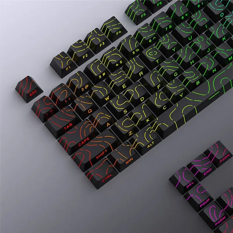 97-Key PBT Mechanical Keyboard Keycaps – Side-Printed