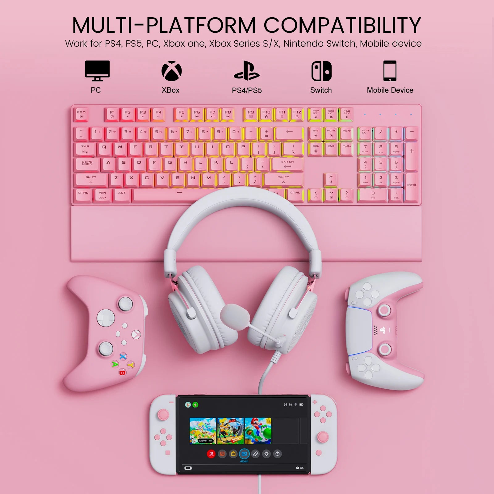 Wired Gaming Headset With 50mm Drivers & Detachable Mic