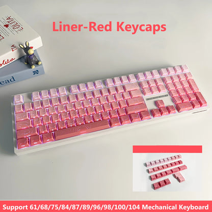 Liner-Red 134Keys Color Cherry Profile Side-Print Dual-Shot Keycap Set
